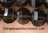 CME212 15.5 inches 7*9mm - 8*10mm pumpkin smoky quartz beads