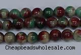 CMJ568 15.5 inches 4mm round rainbow jade beads wholesale