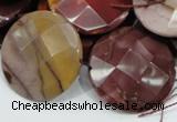 CMK54 15.5 inches 30mm faceted coin mookaite beads wholesale