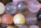 CMQ437 15.5 inches 8mm faceted round mixed rutilated quartz beads