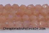 CMS1131 15.5 inches 6mm faceted nuggets peach moonstone beads