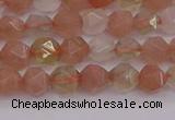 CMS1136 15.5 inches 6mm faceted nuggets rainbow moonstone beads