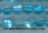 CMS1557 15.5 inches 8mm round matte synthetic moonstone beads