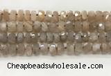 CMS1664 15.5 inches 6*10mm - 8*11mm faceted tyre moonstone beads