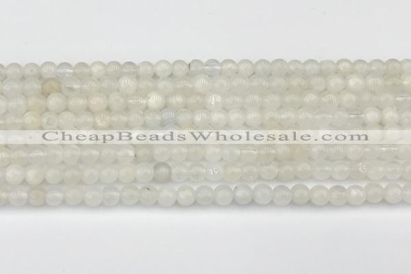 CMS2024 15.5 inches 4mm round white moonstone beads wholesale