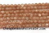 CMS2252 15 inches 8mm round orange moonstone beads wholesale