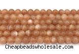 CMS2253 15 inches 10mm round orange moonstone beads wholesale