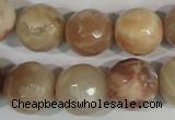 CMS574 15.5 inches 14mm faceted round moonstone gemstone beads