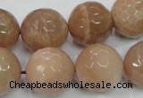 CMS64 15.5 inches 18mm faceted round moonstone gemstone beads