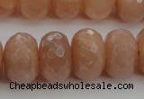 CMS952 15.5 inches 8*12mm faceted rondelle A grade moonstone beads