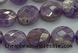 CNA1046 15.5 inches 14mm faceted coin dogtooth amethyst beads