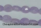 CNA454 15.5 inches 10*12mm faceted oval natural lavender amethyst beads