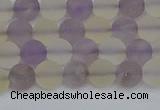 CNA741 15.5 inches 6mm round matte amethyst & citrine beads