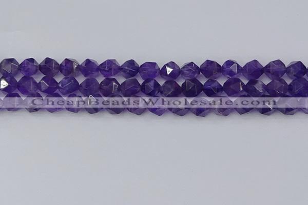CNA759 15.5 inches 10mm faceted nuggets amethyst beads wholesale