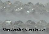 CNC103 15 inches 12mm faceted nuggets white crystal beads