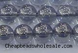 CNC596 15.5 inches 10mm round plated natural white crystal beads