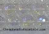 CNC605 15.5 inches 14mm faceted round plated natural white crystal beads