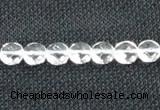 CNC71 15 inches 8mm faceted coin grade A natural white crystal beads