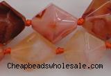 CNG1066 15.5 inches 13*18mm - 16*22mm faceted bicone red agate beads