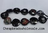 CNG1338 15.5 inches 32*35mm faceted freeform agate beads