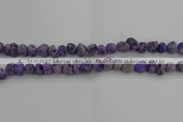 CNG2012 15.5 inches 8*10mm - 10*14mm nuggets plated druzy agate beads