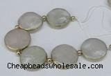 CNG2471 7.5 inches 30mm faceted coin quartz gemstone beads