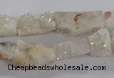 CNG3150 15.5 inche 8*15mm - 11*20mm freeform plated druzy agate beads