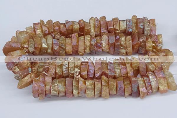CNG3238 15.5 inches 20*25mm - 25*30mm nuggets plated white crystal beads
