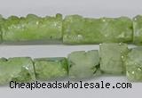 CNG3254 15.5 inches 8*15mm - 11*20mm freeform plated druzy agate beads