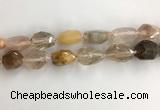 CNG3584 15*25mm - 20*35mm faceted nuggets mixed rutilated quartz beads