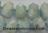 CNG5217 15.5 inches 12*16mm - 15*20mm faceted nuggets aquamarine beads