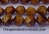 CNG5576 15.5 inches 6mm faceted nuggets yellow tiger eye beads