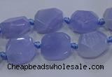 CNG5775 10*12mm - 10*14mm faceted freeform blue lace agate beads