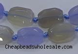 CNG5776 10*14mm - 12*16mm faceted freeform blue lace agate beads