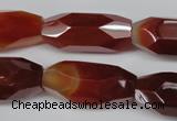 CNG601 12*28mm - 14*32mm faceted rice red agate nugget beads