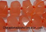 CNG6014 15.5 inches 10*14mm - 12*16mm faceted nuggets white jade beads