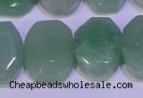 CNG6310 13*18mm - 15*20mm faceted freeform green aventurine beads