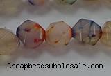 CNG6502 15.5 inches 10mm faceted nuggets agate beads wholesale