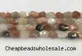 CNG6966 10*12mm - 11*16mm faceted nuggets mixed moonstone beads