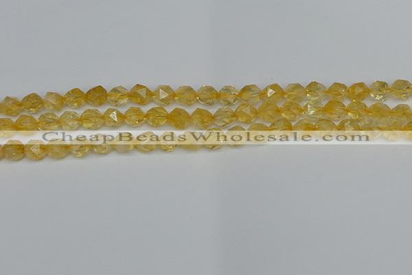 CNG7236 15.5 inches 8mm faceted nuggets citrine beads wholesale