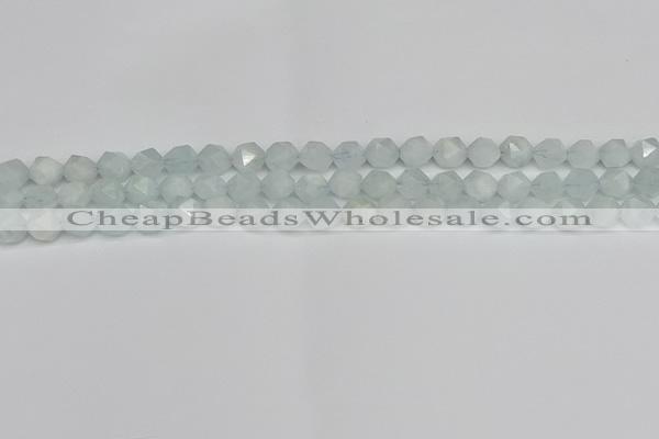 CNG7260 15.5 inches 6mm faceted nuggets aquamarine beads