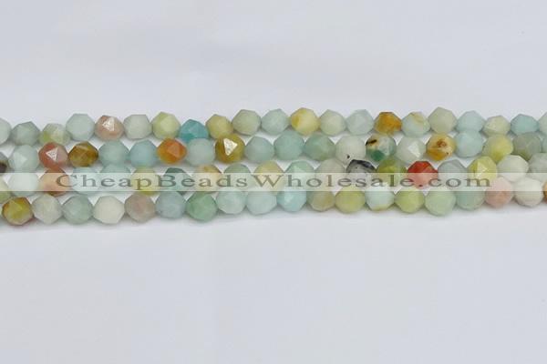 CNG7416 15.5 inches 8mm faceted nuggets amazonite beads