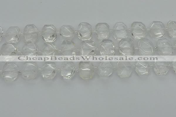 CNG7450 12*16mm - 15*20mm faceted freeform white crystal beads
