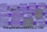 CNG7540 15.5 inches 6*8mm - 10*12mm freeform kunzite beads