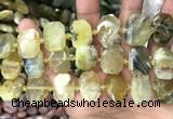 CNG7761 13*18mm - 15*25mm faceted freeform yellow opal beads