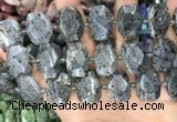 CNG8632 13*18mm - 15*25mm faceted freeform sesame jasper beads