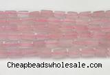 CNG8846 15.5 inches 8*12mm - 10*16mm nuggets matte rose quartz beads