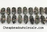 CNG8920 10*25mm - 15*30mm faceted nuggets red snowflake obsidian beads