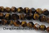 CNG935 15 inches 6mm faceted nuggets yellow tiger eye beads
