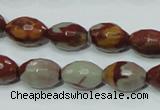 CNJ28 15.5 inches 10*14mm faceted rice natural noreena jasper beads